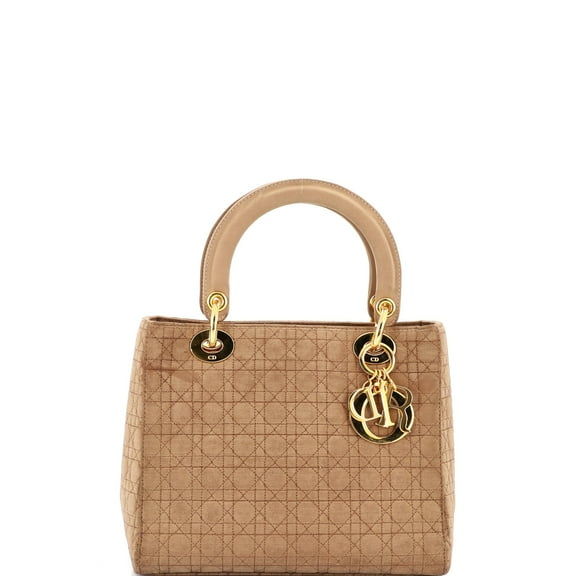 Pre-Owned Vintage Lady Dior Bag Cannage Quilt Nylon Medium By Rebag