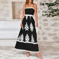 thumbnail image 5 of bbyeadc Smocked Midi Dresses for Women Summer Black Textured Chest Smocked Maxi Dress Flowy Swing Spaghetti Strap Adjustable Pleated Dresses Women Midi Dress Casual Western Beach Dress, Black L, 5 of 8