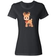 thumbnail image 3 of Inktastic Cute Christmas Reindeer with Christmas Lights Women's T-Shirt, 3 of 5