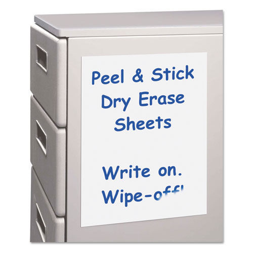 CLine Peel and Stick Dry Erase Sheets, 8 1/2 x 11, White, 25 Sheets