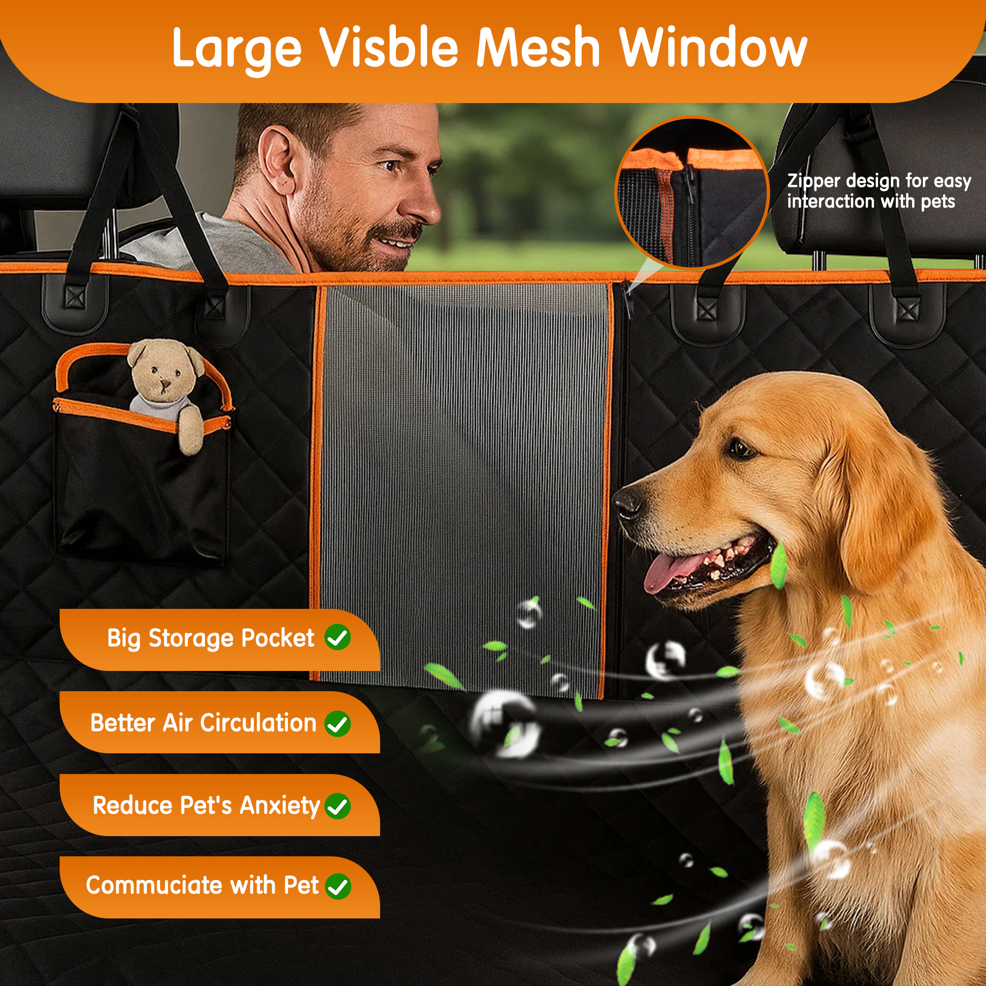 Deli Dog Car Seat Cover Waterproof Pet Hammock photo 3