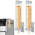 thumbnail image 2 of dispensadores de conos de helado, soportes universales para conos de gofres de 16 × 3,3 pulgadas con 2 juntas, tubos de almacenamiento de conos de gofres de plástico con placas magnéticas y placas adh, 2 of 8