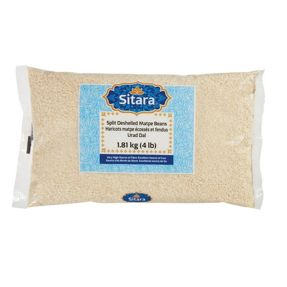 Sitara Urad Dal Split Deshelled Matpe Beans, 1.81 kg (4 lb)