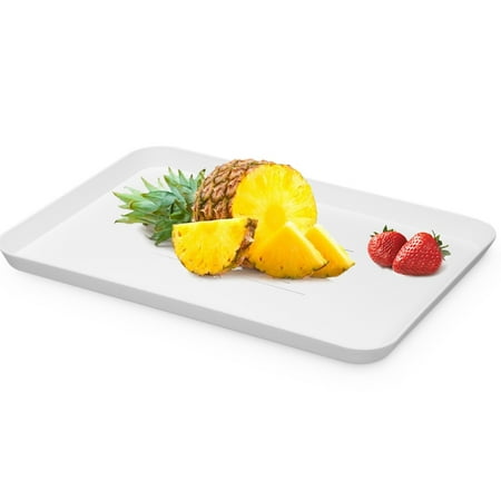 Plastic Fruit Tray Plastic Tray Serving Tray Simple Fast Food Tray Shallow Tray PP Tray Small Sturdy Tray Fruit Platter Rectangular Tray ()