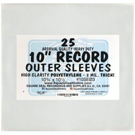 (25-Pack) 10 Inch 78rpm Clear Vinyl Record Outer Sleeves – Heavy-Duty 3 Mil High-Clarity Polyethylene – Flush Cut  Archival-Quality Protection for Album Covers – Shields from Dust  Scratches & Wear price history on PriceWatchPro