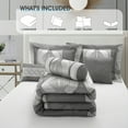 thumbnail image 5 of Lanco 7 Piece Grey Comforter Set, Queen Size Jacquard Bedding Set, All Season Geometric Patchwork Bedding Set, Matching Pillows , Shams , Bed Skirt, 5 of 8