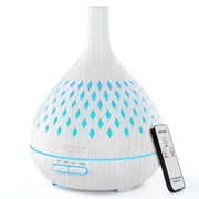 ASAKUKI 400 ml Ultrasonic Diffuser for Essential Oils with a Remote Control, Hollow out, White