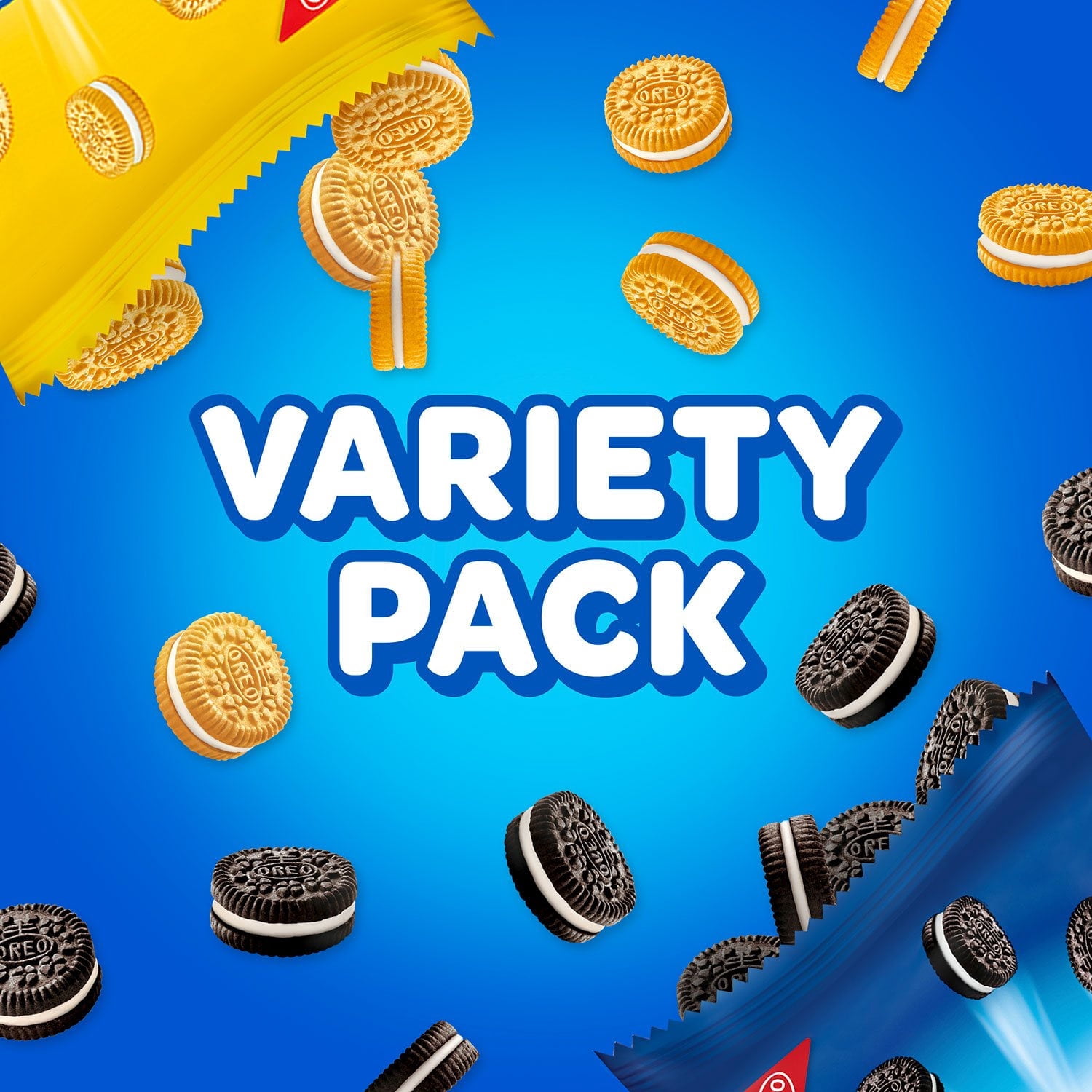 OREO Mini Mix Variety Pack Sandwich Cookies, 1.5 oz., 30 Pack With White Bowl By OMA