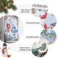 thumbnail image 6 of Blue Christmas Shower Curtain, Xmas Snowman Tree Snowflake Pine Cones Waterproof Fabric Shower Curtains with 12 Hooks, Bathroom Curtain Set for Bathroom Accessories Decor, 36 x 78 Inches, 6 of 9