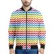 thumbnail image 3 of Chaqueta con estampado geométrico colorido de arcoíris para hombre, sudadera con rayas estampadas en 3D, chaqueta bomber urbana con cremallera, tops y abrigos, 3 of 5