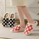 thumbnail image 3 of Pantuflas a cuadros para hombre y mujer (2023), cálidas, suaves y acogedoras, de algodón, para uso en interiores, hogar y regalo., 3 of 5