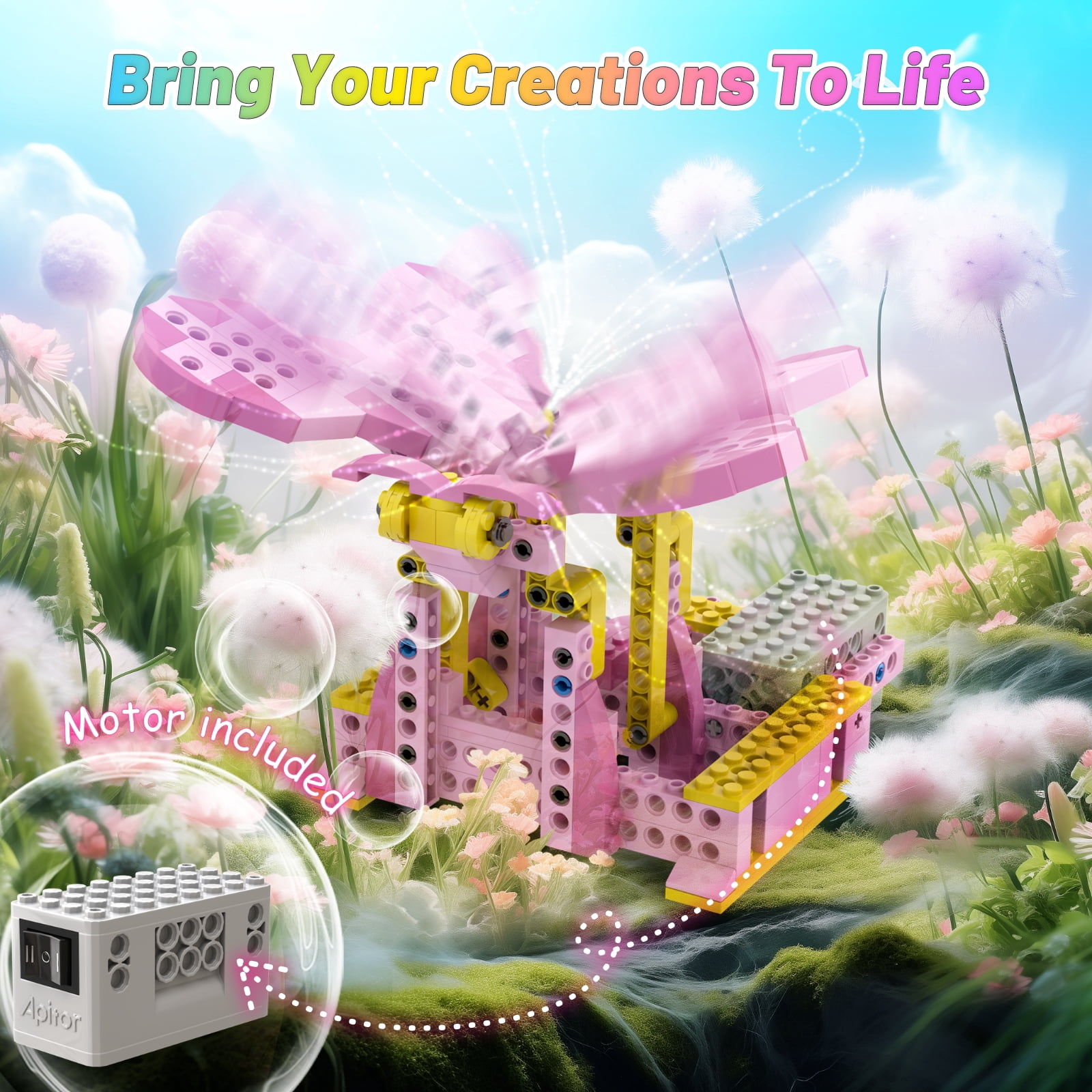 Apitor Robot G STEM Toys for 6 7 8 9 10 Year Old Girl, 8 in 1 Electric Building Toys for Kids 6-8 8-10, Educational Stem Construction Toys Set for Girls 6-12 Christmas Birthday Gift