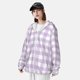 thumbnail image 3 of Fotbe Purple Checkboard Chaqueta con Protección Solar UPF 50+ para Hombre y Mujer, Camisa con Capucha y Bolsillos-Large, 3 of 7