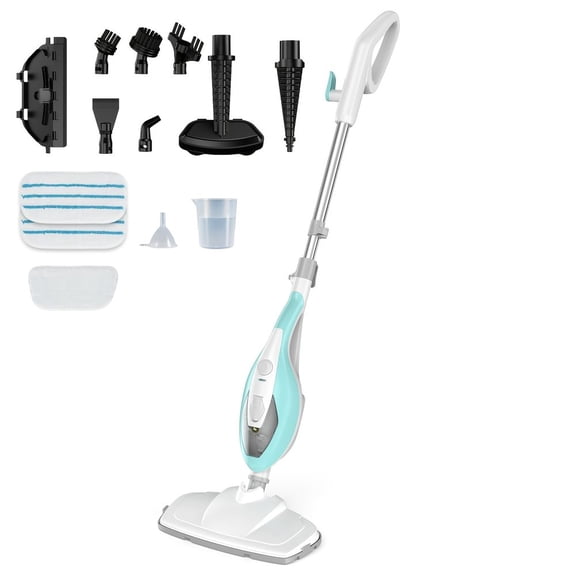 10-in-1 Steam Mop 1550W, Detachable Handheld Steam Cleaner, 16FT Cord, Hardwood Tile Carpet