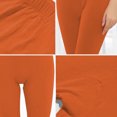 thumbnail image 3 of Solid Color Basic Leggings for Women Fitted Casual Mid Waist Stretchy Yoga Leggings 2023 Fashion(Orange,XL), 3 of 3