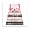 thumbnail image 1 of Stupell Industries Home Watercolor High Fashion Bookstack Padded Pink Bag Wall Plaque Art, Multi-Color, 1 of 5