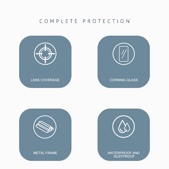 2 uds. HD película de vidrio templado cámara trasera lente caso para iPhone 14/14 Plus (azul) Likrtyny Accesorios electrónicos