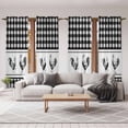 thumbnail image 6 of Farmhouse Black Plaid Kitchen Curtain for Berdoom Living Room Cafe 72 Inch Length, Vintage Country Cock Checkered Tiers Curtains Light Filtering Drapes Rod Pocket Window Treatment 2 Panels 52"Wx72"L, 6 of 8