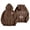 Brown, variant on NinXxx Women's Casual Autumn Winter Bow Print Hooded Sweatshirt Pink M