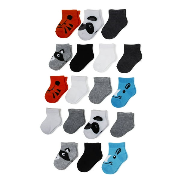 Wonder Nation Wonder Nation Baby Boys Ankle Socks, 18Pack Walmart