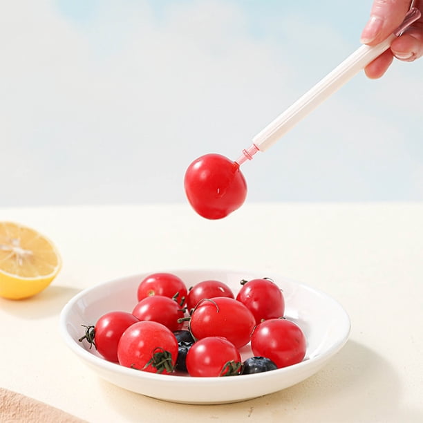 Cuchillo y tenedor portátil para frutas de doble punta | Utensilio multifuncional para cortar y servir fruta | Diseño ligero y compacto | Fácil de limpiar | 4,6 x 0,3 pulgadas | 1 paquete | Viaje de