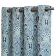 thumbnail image 2 of THD France Paisley Print Damask Energy Efficient Room Darkening Grommet Window Curtain Panels - Pair, 2 of 6