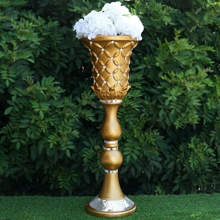 Balsacircle Gold 4 Pcs 31 Vases With Crystal Beads Wedding Party