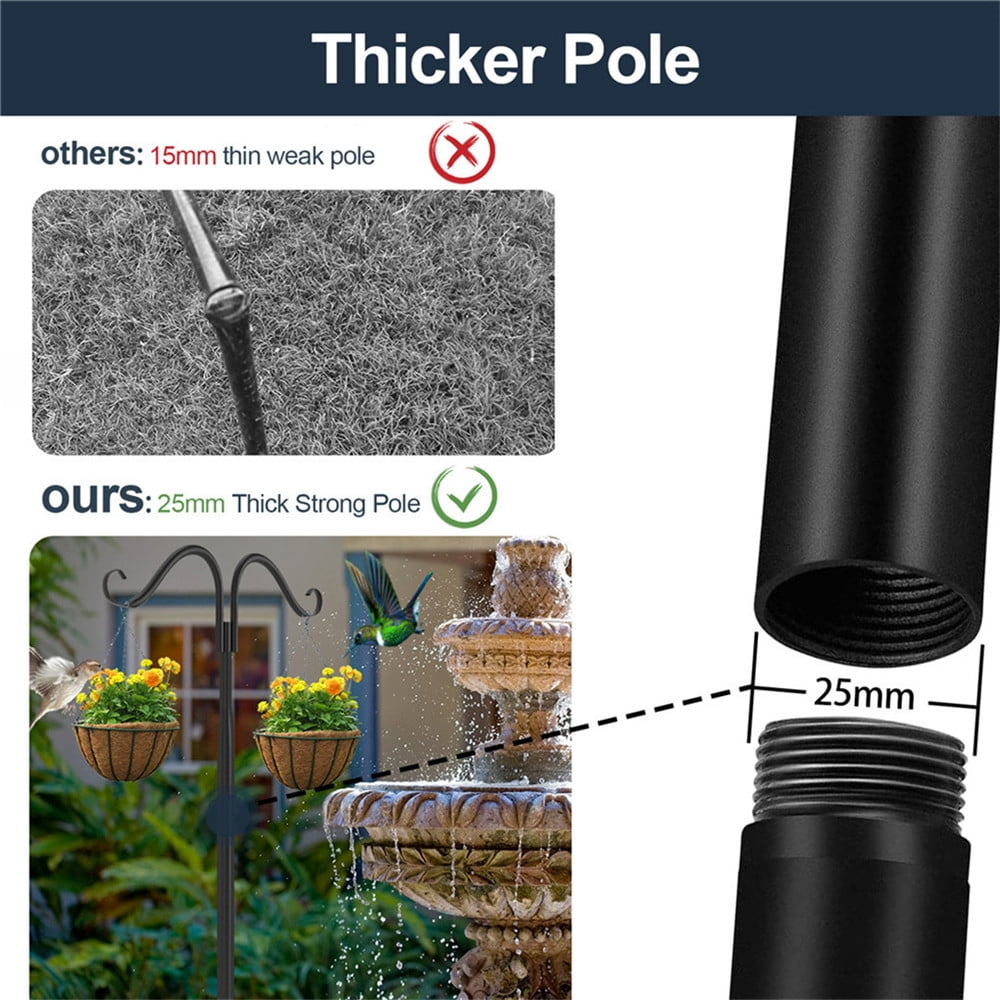 Set of 2 Holiday Styling String Light Pole Wedding Flower Basket Hanger Garden Stake Hook