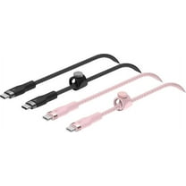 Belkin 6.6' USB-C to USB-C Cable, Black & Pink, 2-Pack