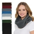 thumbnail image 3 of BASICO 2PK Women Infinity Scarf Chunky Knitted Neck Warmer | Winter Crocket Knit Teal, C.Grey Scarf for Women, 3 of 6