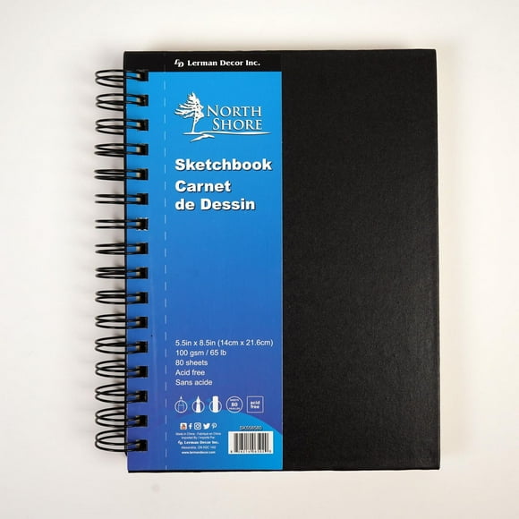 Carnet de croquis à spirale de North Shore 5.5" x 8.5" Carnet de croquis à spirale 5,5" x 8,5"