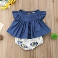 thumbnail image 2 of ZAXARRA 2Pcs Baby Girl Short Pants Sets Tops Dress + Short Pants Suits, 2 of 8