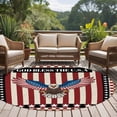 thumbnail image 4 of Round Rug 6Ft Washable Non-Slip, Independence Day Circle Area Rugs for Living Room Bedroom, Eagle U.S Flag Red Blue Stripes Retro Indoor Floor Mats Carpet Runner for Home Decor Aesthetic, 4 of 8