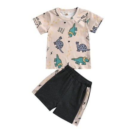 

TAIAOJING Summer Baby Boy Girl Clothes CottonDinosaurs PrintedCasual2PC Set Bodysuit Outfits 18-24 Months