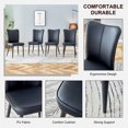 thumbnail image 4 of TesNus Dining Chairs Set of 4, Black PU Leather High Back Upholstered Side Chairs with Metal Legs for Kitchen and Dining Room, 4 of 8