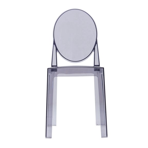 2xhome Mid Century Modern Dining Room Side Chair, Clear Transparent Ghost Accent Armless Lounge Chair, Smoke, Set of 1, 1 piece