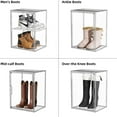 thumbnail image 4 of 3 Pack Boot Storage Organizer Tall Boots Boxes Clear Plastic Stackable Acrylic Boot Display Case Storage Box with Divider, Shoe Organizer Box, XXX-L, 4 of 14