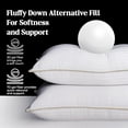 thumbnail image 2 of Bed Pillow, Hotel Collection Pillows for Sleeping, Pillows Queen Size Set of 2, Soft Down Alternative Pillow for Side Sleeper, Back or Stomach Sleepers, 2 of 13