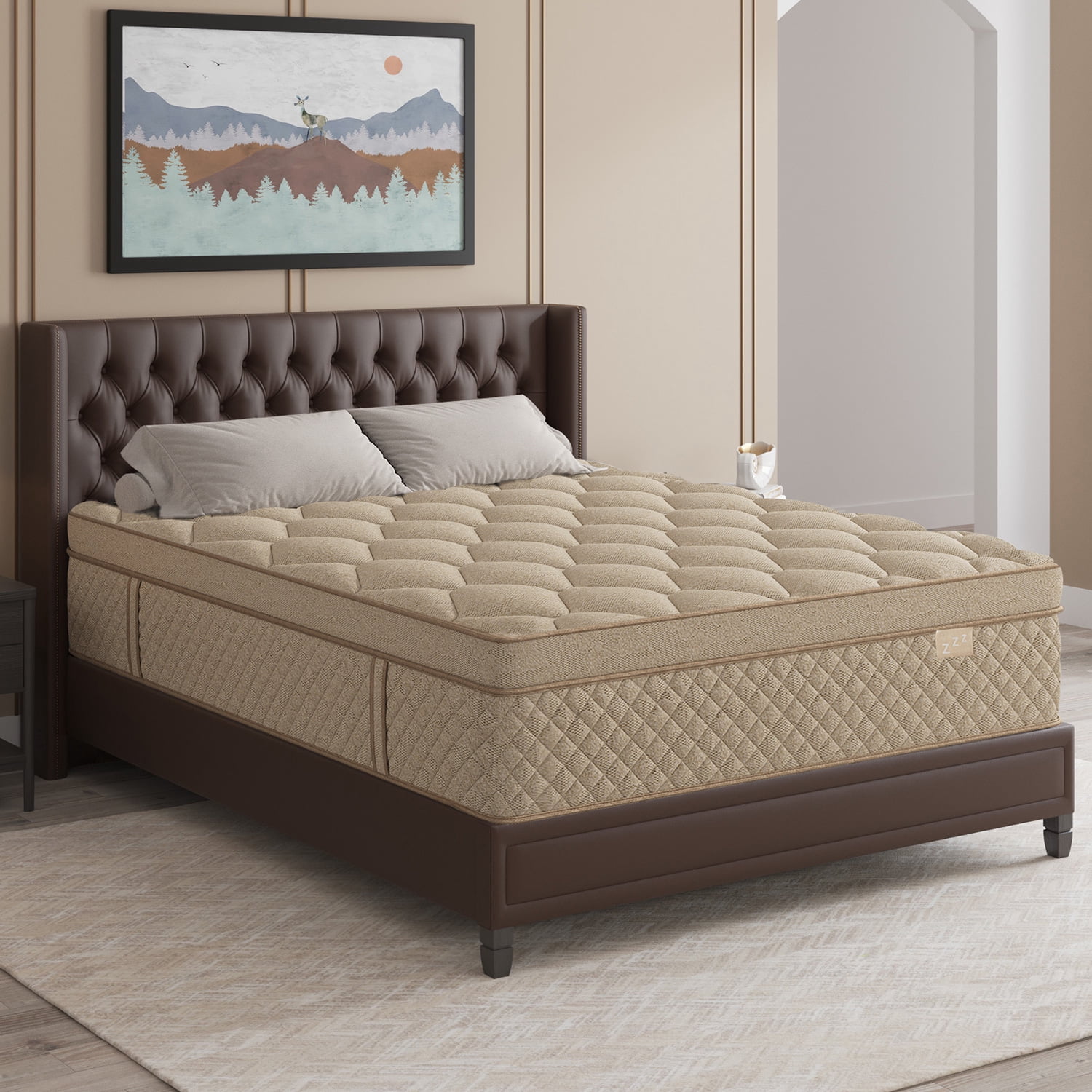 Materasso NapQueen Isabella 35,5 Cm Ibrido Con Pillow Top - Supporto Medio Rigido, CertiPUR-US