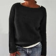 thumbnail image 3 of HTNBO Long Sleeve Sweater for Women Loose Fit Casual Solid Color Knitted Pullover, 3 of 3