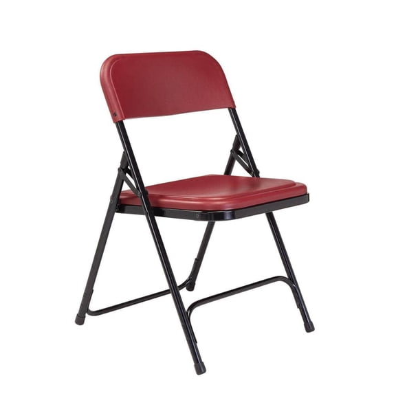 Burgundy Plastic Seat Stackable Outdoor Safe Folding Chair (Set of 4)
