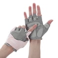 thumbnail image 2 of Unique Bargains Strength Training Sport Gloves Mesh Half-finger Athletic Gloves Small Pink, 2 of 5