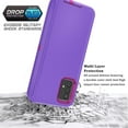 thumbnail image 2 of Galaxy A52 5G Case for Samsung Galaxy A52 5G Case Military Drop Shockproof Armor Heavy Duty Rugged 3 in 1 Protection Cover for Galaxy A52 5G Phone Case (Purple+Rose Red), 2 of 14