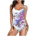 thumbnail image 2 of FcBaudy Womens Swimsuits One Piece Swimsuit Women Plus Size Swimsuit for Women Ladies Fashion Multicolor Pattern Print Bikini Back Cutout Sling Women Piece Swimsuit Women Swimsuit, 2 of 6