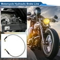thumbnail image 3 of 80cm Motorcycle Brake Clutch Oil Hose Line Nylon Stainless Steel Wire Braid PU Motorcycle Hydraulic Brake Line for Motorcycles Dirt Bikes Silver Tone, 3 of 6