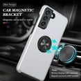 thumbnail image 3 of Case for Samsung Galaxy S21 Plus/S21+ 5G, [Built-in Camera Cover] Military Shockproof Phone Case Cover with Embedded Metal Ring Stand Kickstand [Support Magnetic Car Holder] for S21+, Silver, 3 of 13