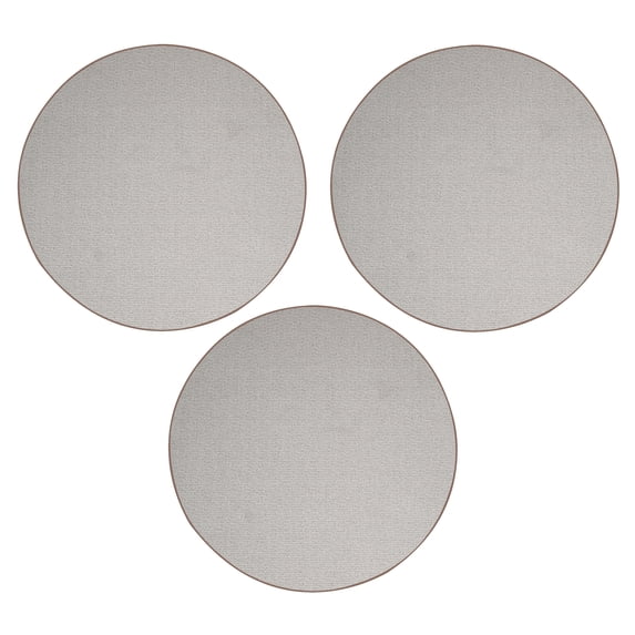 Furnish My Place Abstract Contemporary Striped Pattern Modern Plush Two Tone High Low Pattern Rug Carpet, Pet-Friendly Carpet, Made in USA - Iconic Beige, 18" Round - Set of 3