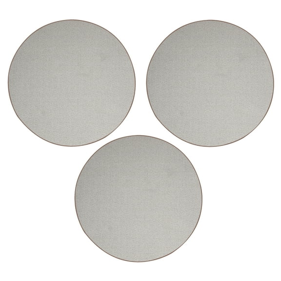 Furnish My Place Abstract Contemporary Striped Pattern Modern Plush Two Tone High Low Pattern Rug Carpet, Pet-Friendly Carpet, Made in USA - Iconic Beige, 2' Round - Set of 3