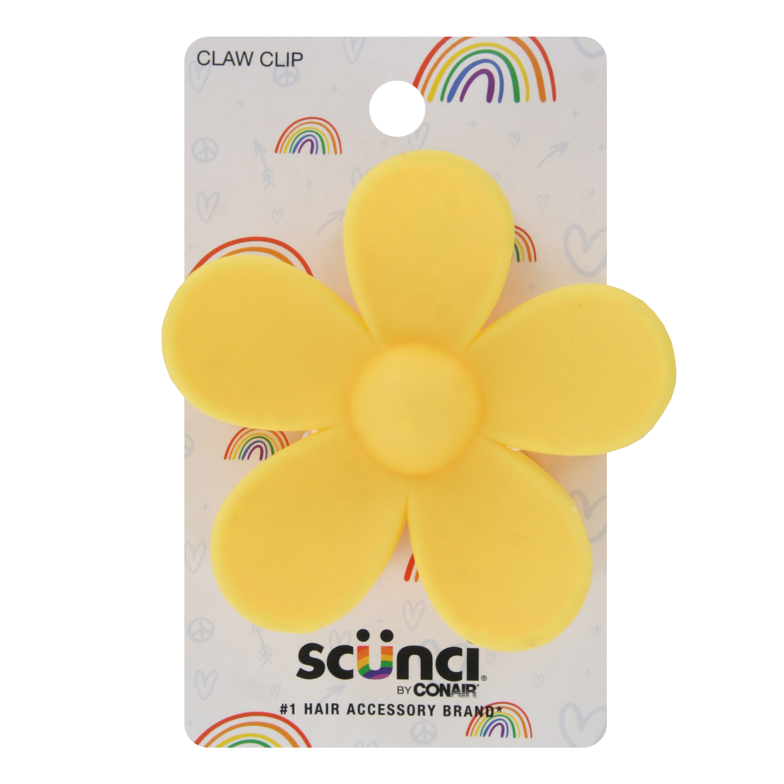 (4 pack) Scunci Flower Jumbo Claw Hair Clip, Color Will Vary, 1-Piece