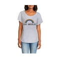 thumbnail image 2 of Hey You, Love 3X Women's Plus Size Los Angeles Rainbow Skyline T-Shirt, Gray, 2 of 2